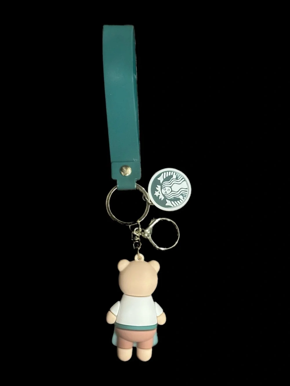 Starbucks 3D Bear Keychain Wristlet New